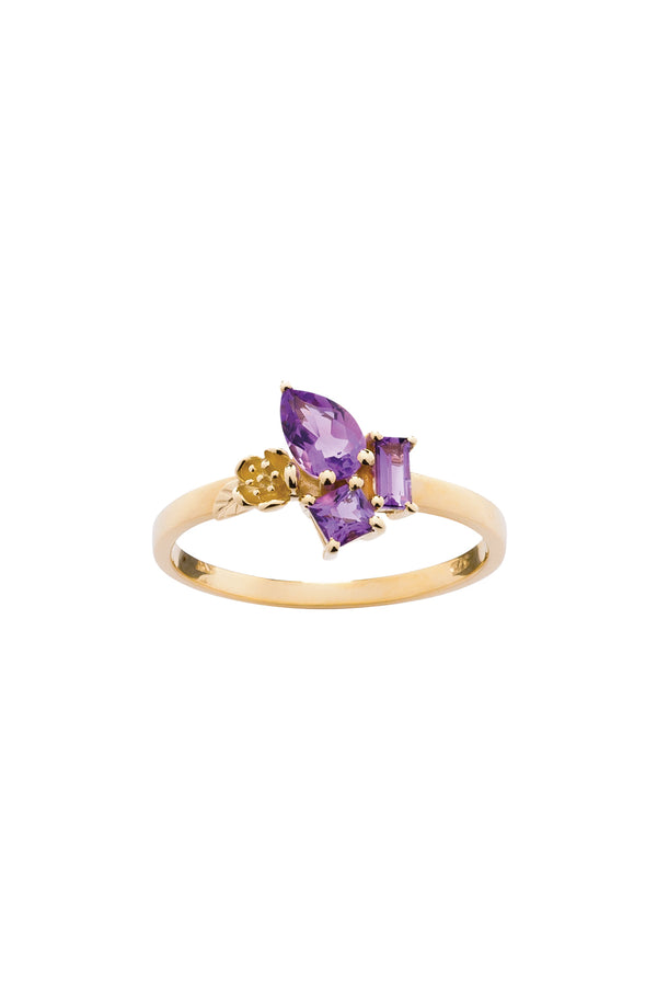 karen walker Rock Garden Mini Ring Gold & Amethyst