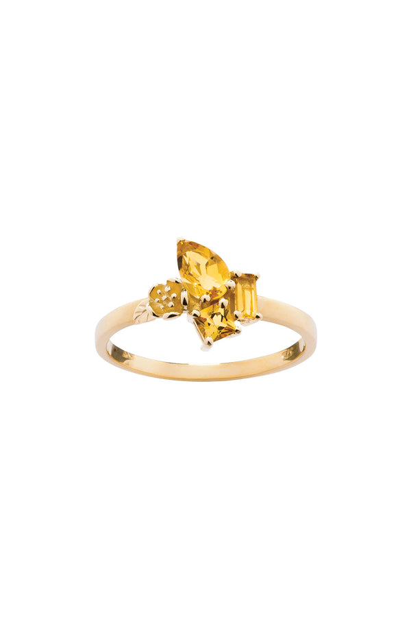 karen walker Rock Garden Mini Ring Gold & Citrine