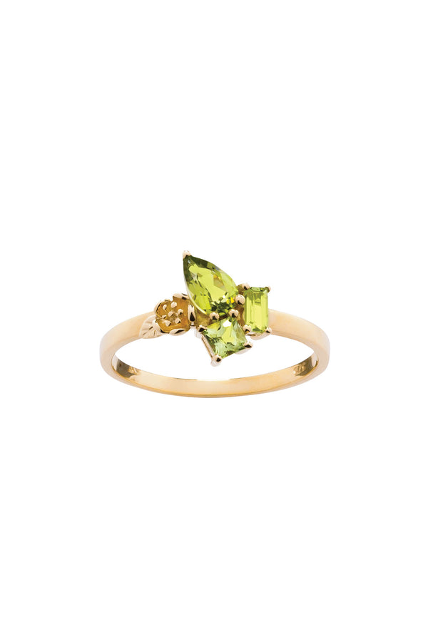 karen walker Rock Garden Mini Ring Gold & Peridot