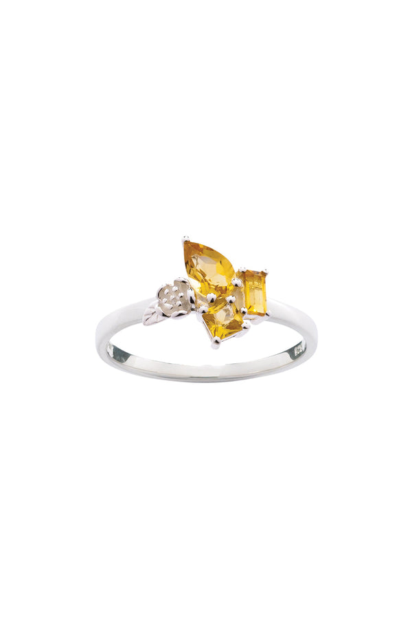 karen walker Rock Garden Mini Ring Silver & Citrine