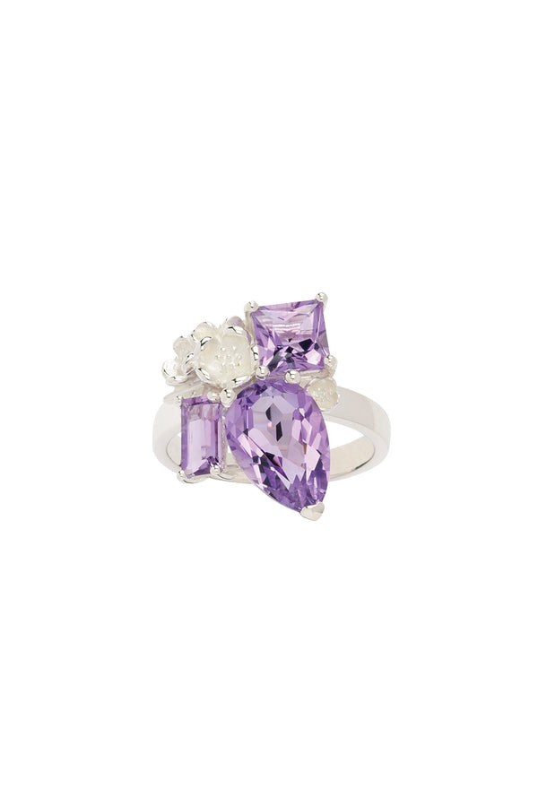 karen walker Rock Garden Ring Silver & Amethyst