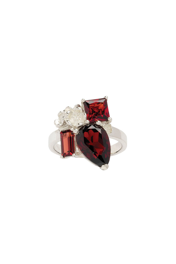 karen walker Rock Garden Ring Silver & Garnet