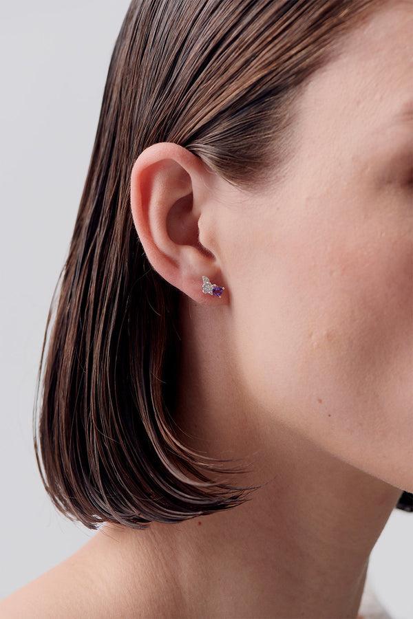 Karen Walker Rock Garden Studs Silver & Amethyst