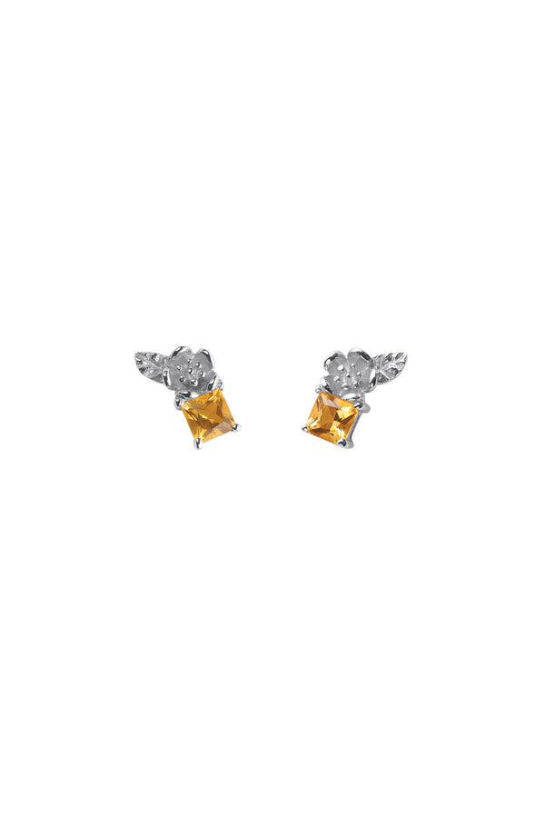 Karen Walker Rock Garden Studs Silver & Citrine