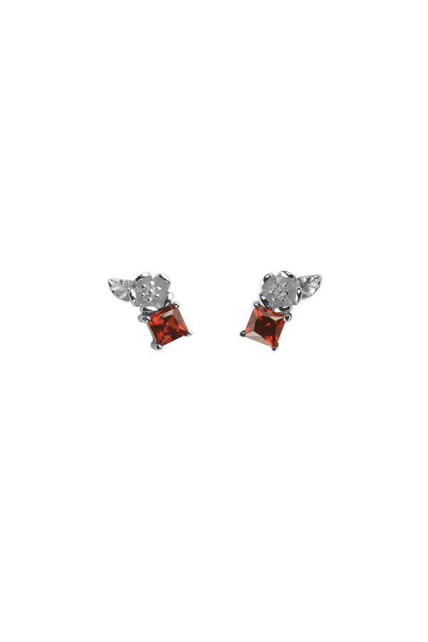 Karen Walker Rock Garden Studs Silver & Garnet