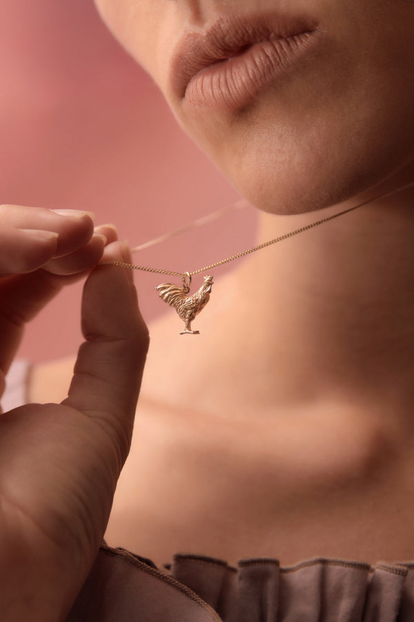 Karen Walker Rooster Necklace Gold