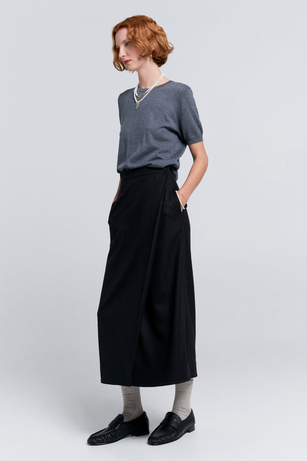 Karen Walker Roving Wrap Skirt Black