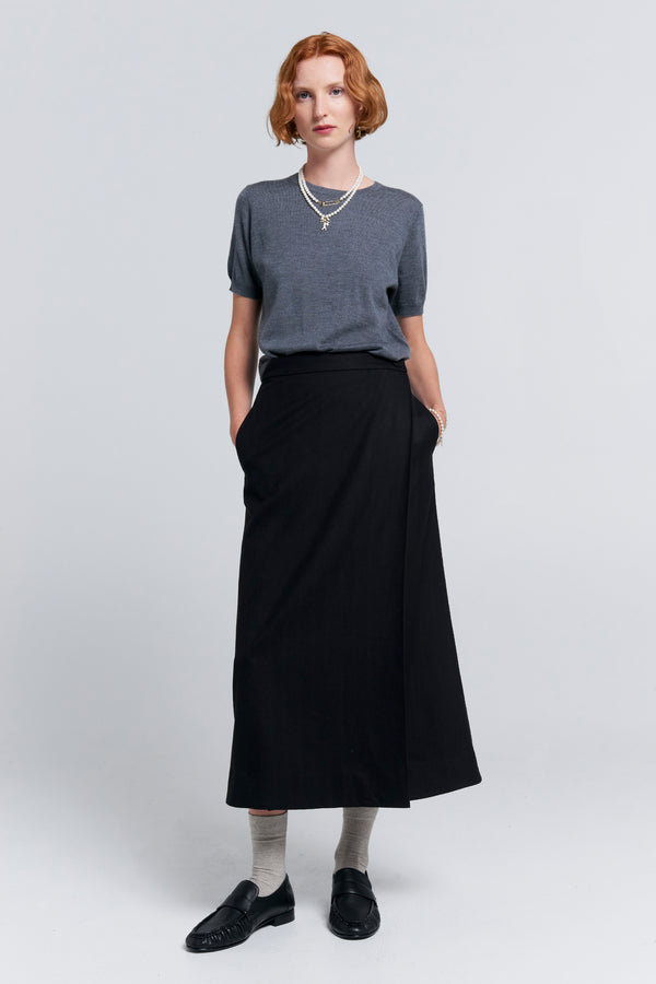karen walker Roving Wrap Skirt Black