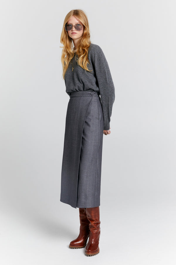 Karen Walker Roving Wrap Skirt Charcoal
