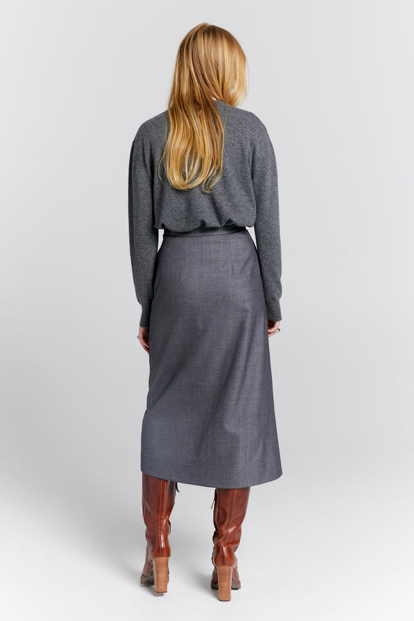 Karen Walker Roving Wrap Skirt Charcoal