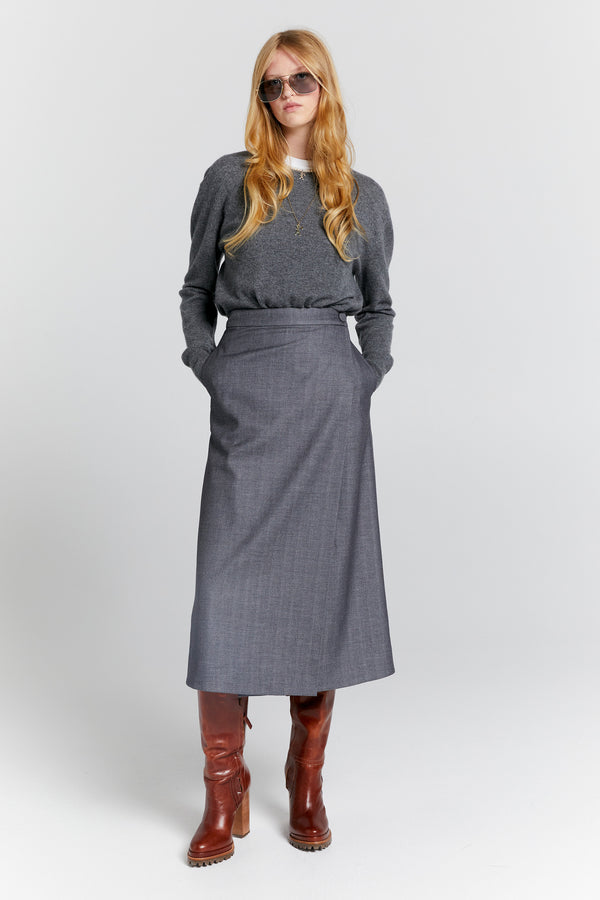 karen walker Roving Wrap Skirt Charcoal