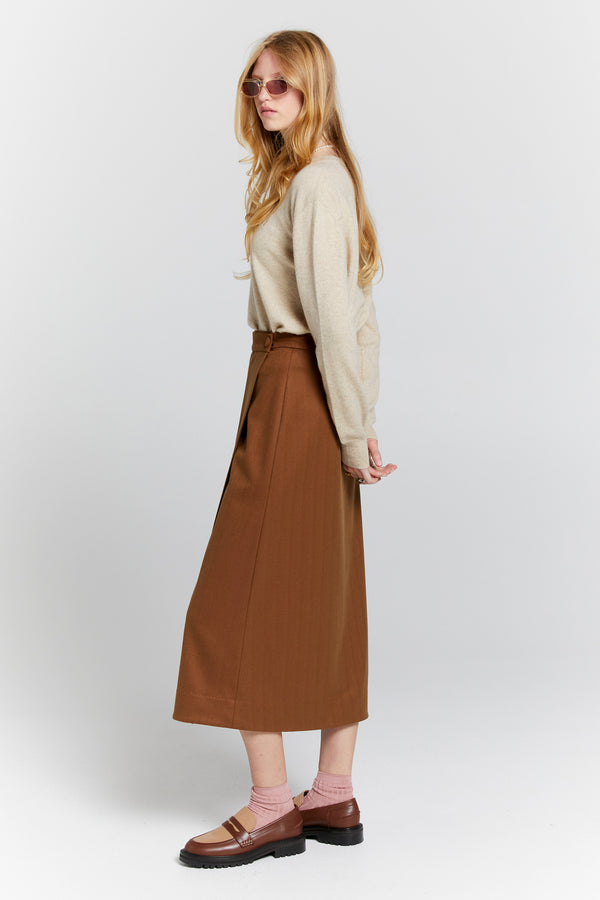 Karen Walker Roving Wrap Skirt Chestnut