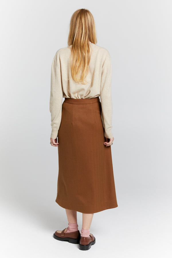 Karen Walker Roving Wrap Skirt Chestnut