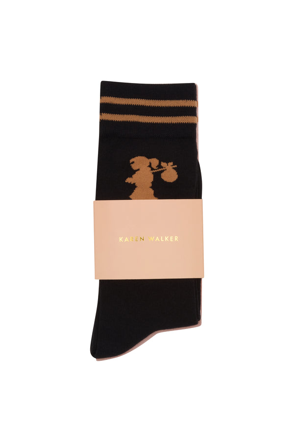 Karen Walker Runaway Girl Socks 2 Pack Black/Pink