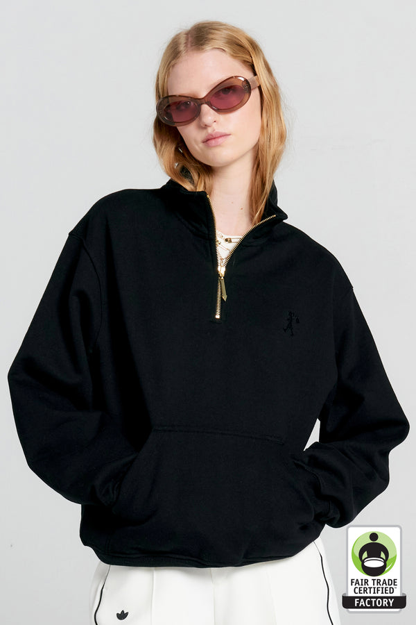 Karen Walker Runaway Girl Zip-Up Sweatshirt Black