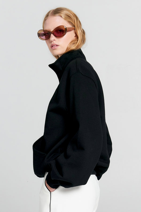 Karen Walker Runaway Girl Zip-Up Sweatshirt Black