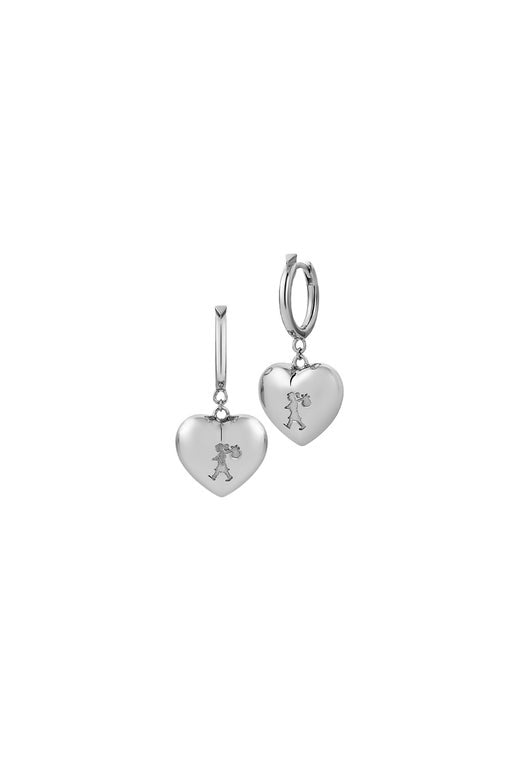 Karen Walker Runaway Heart Earrings Silver
