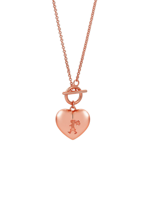 karen walker Runaway Heart Necklace Rose Gold
