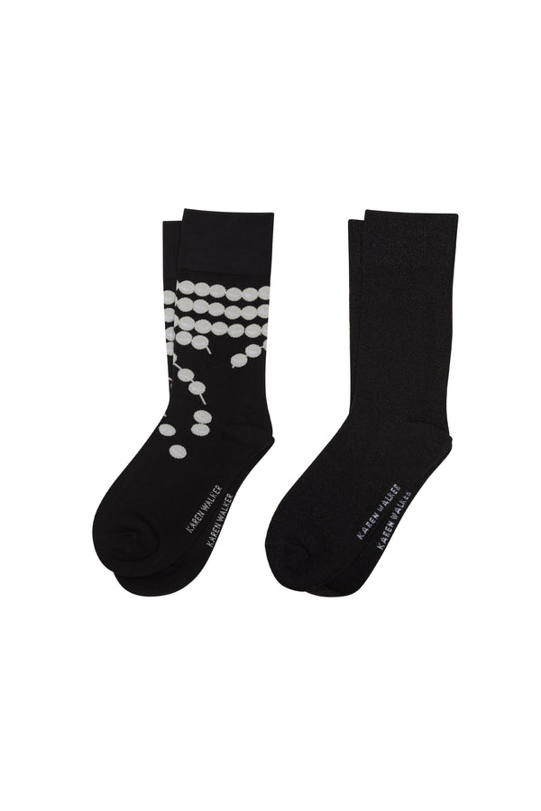 Karen Walker Runaway Pearls Socks 2 Pack Black