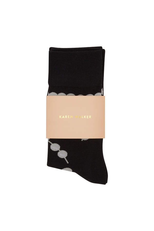 Karen Walker Runaway Pearls Socks 2 Pack Black