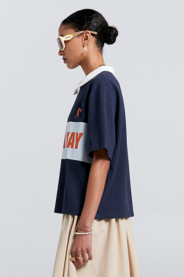 Karen Walker Runaway Rugby Jersey Navy/Cream