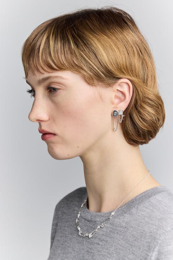 Karen Walker Runaway Safety Pin Studs Silver