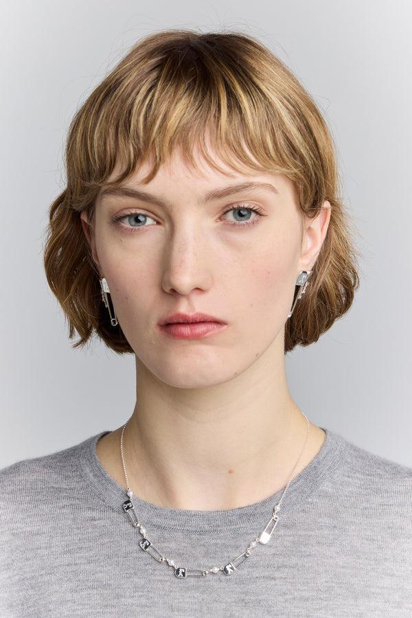 Karen Walker Runaway Safety Pin Studs Silver