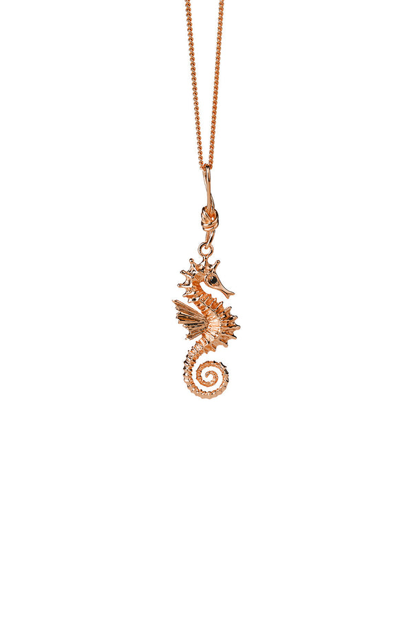 Karen Walker Seahorse Necklace Rose Gold