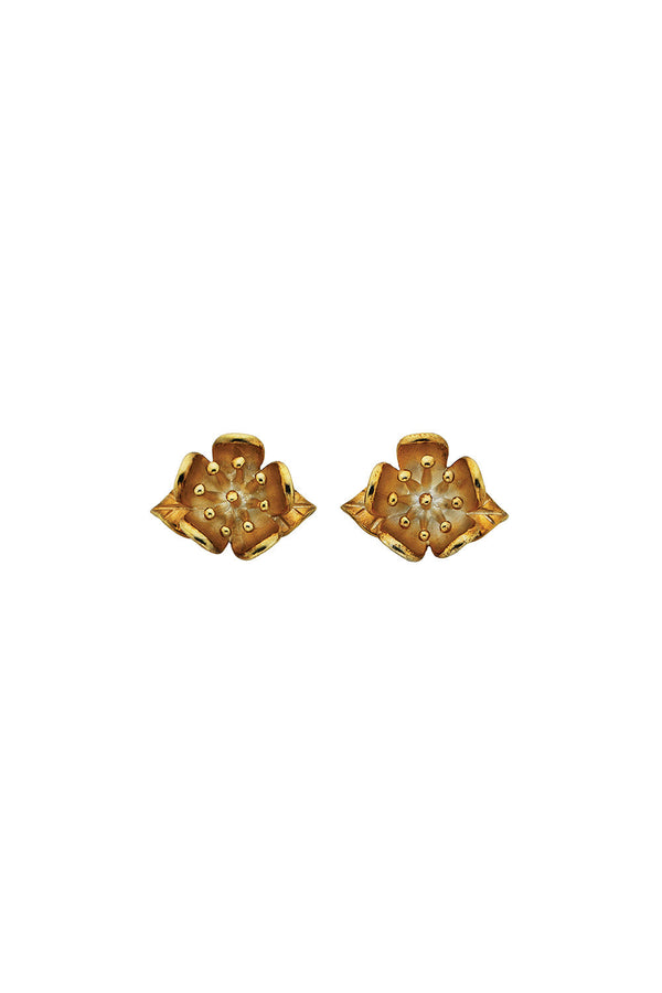 Karen Walker Single Flower Studs Gold