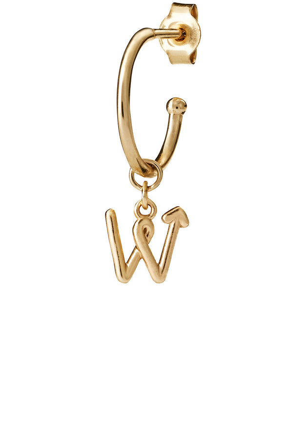 Karen Walker Single Initial Hoop Gold