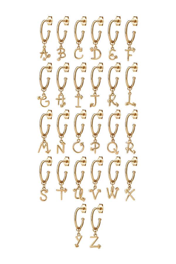 Karen Walker Single Initial Hoop Gold