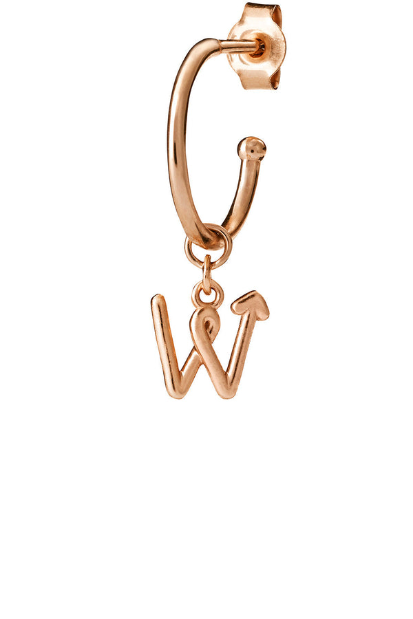 Karen Walker Single Initial Hoop Rose Gold