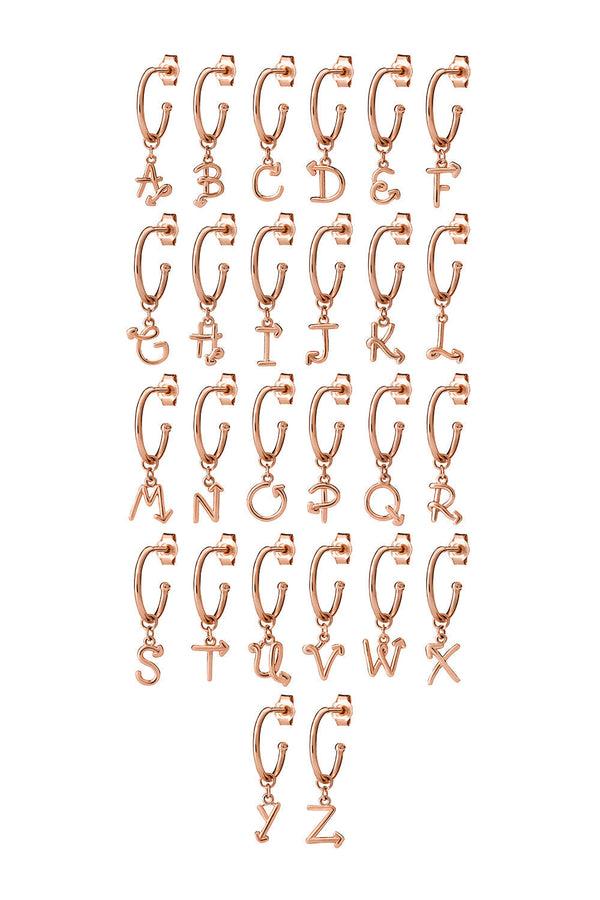 Karen Walker Single Initial Hoop Rose Gold