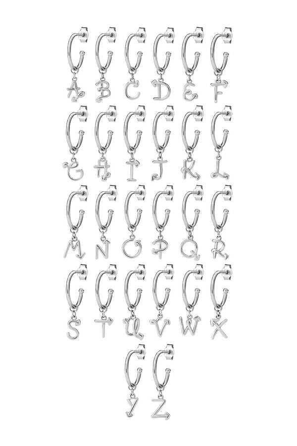 Karen Walker Single Initial Hoop Silver