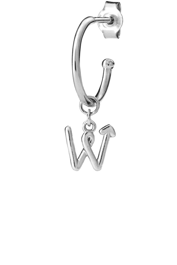 karen walker Single Initial Hoop Silver