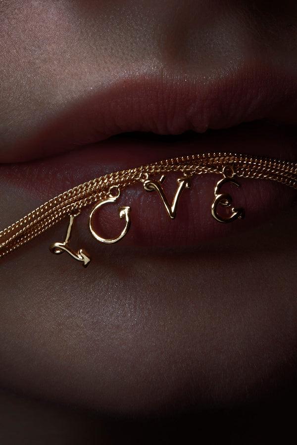 Karen Walker Single Initial Necklace Gold