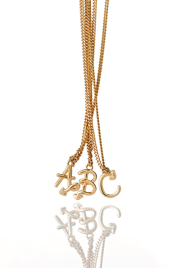 Karen Walker Single Initial Necklace Gold