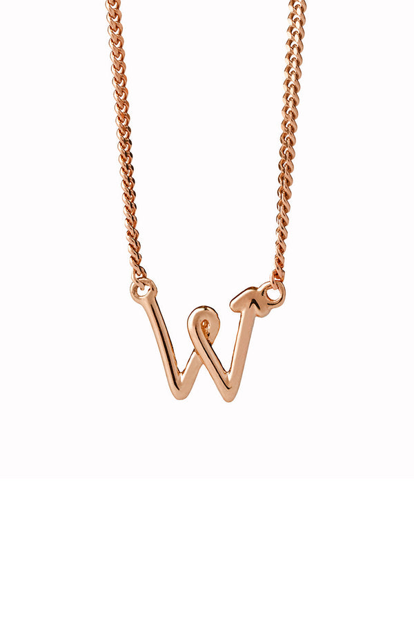 Karen Walker Single Initial Necklace Rose Gold