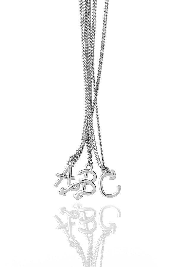 Karen Walker Single Initial Necklace Silver