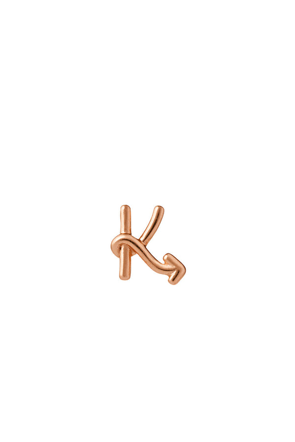 Karen Walker Single Initial Stud Rose Gold