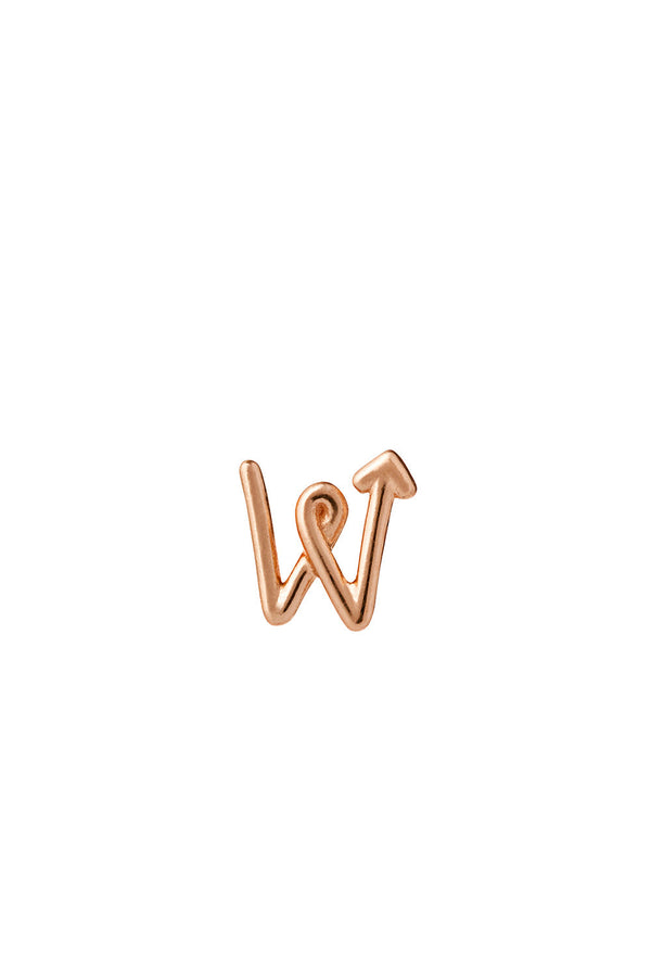 Karen Walker Single Initial Stud Rose Gold