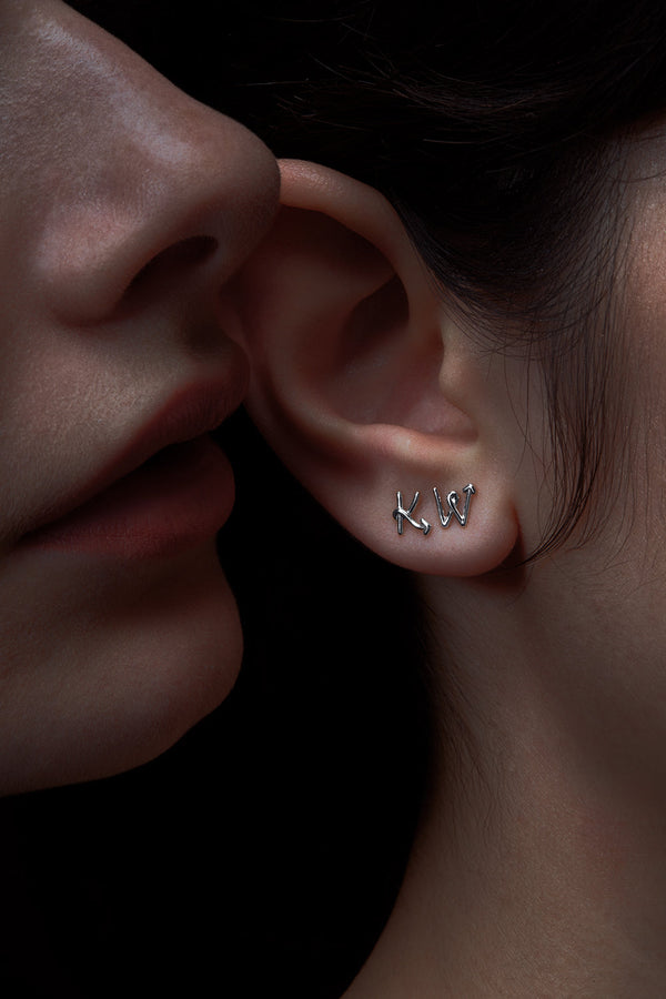 Karen Walker Single Initial Stud Silver