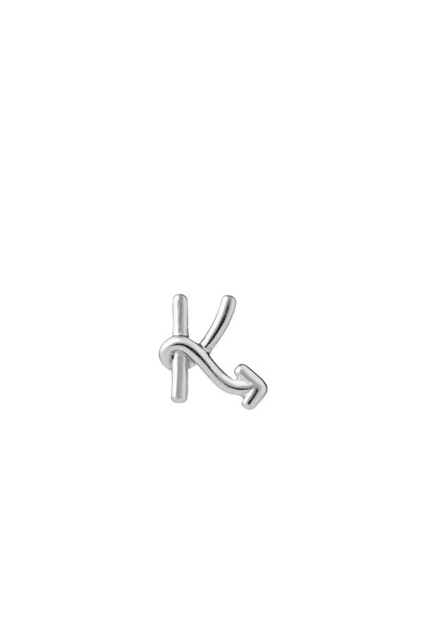 karen walker Single Initial Stud Silver