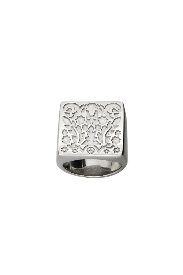 karen walker Square Filigree Ring Silver