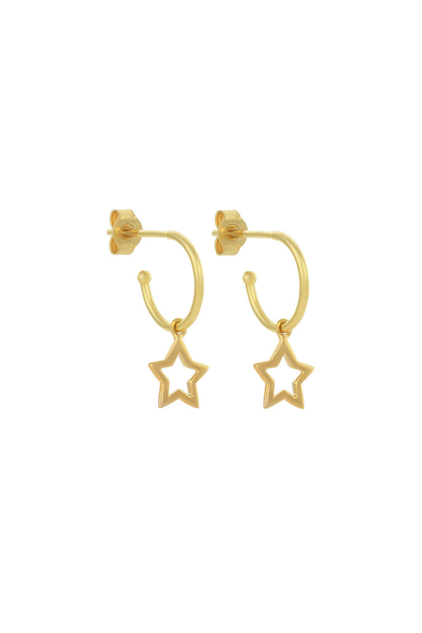 Karen Walker Star Hoop Earrings Gold