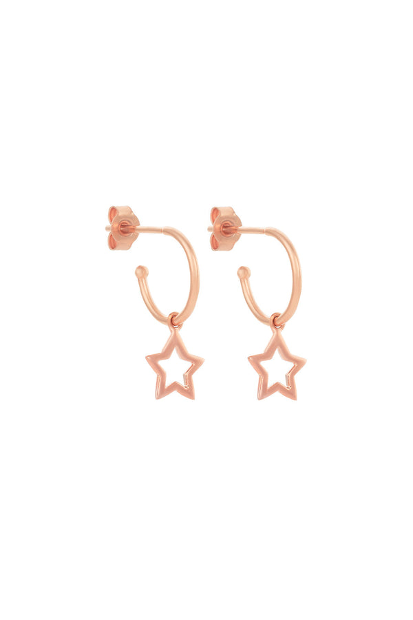 karen walker Star Hoop Earrings Rose Gold