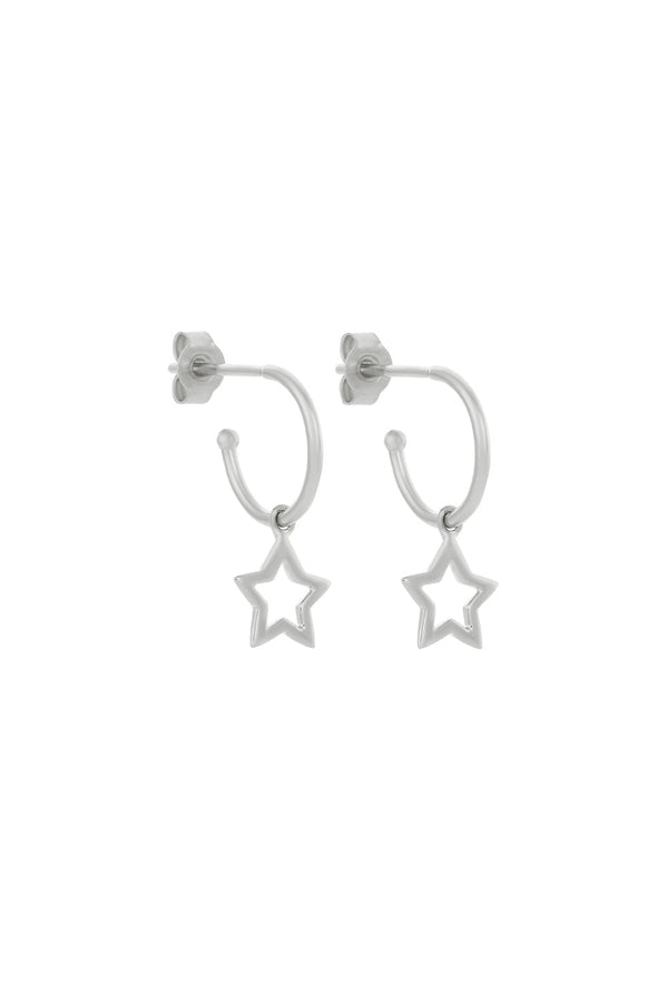 Karen Walker Star Hoop Earrings Silver