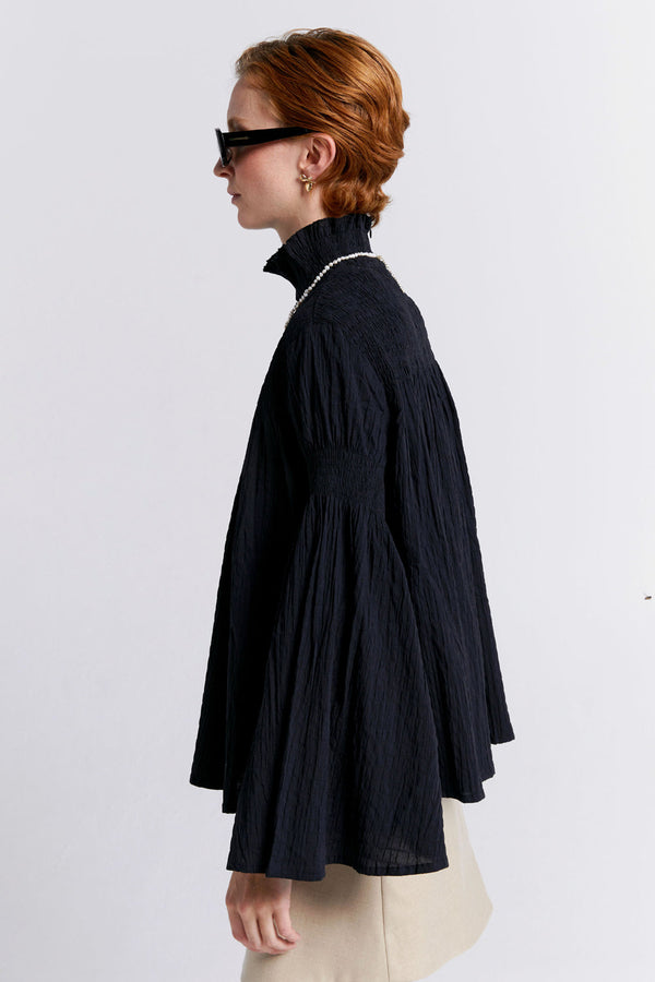 Karen Walker Suki Organic Cotton Top Black