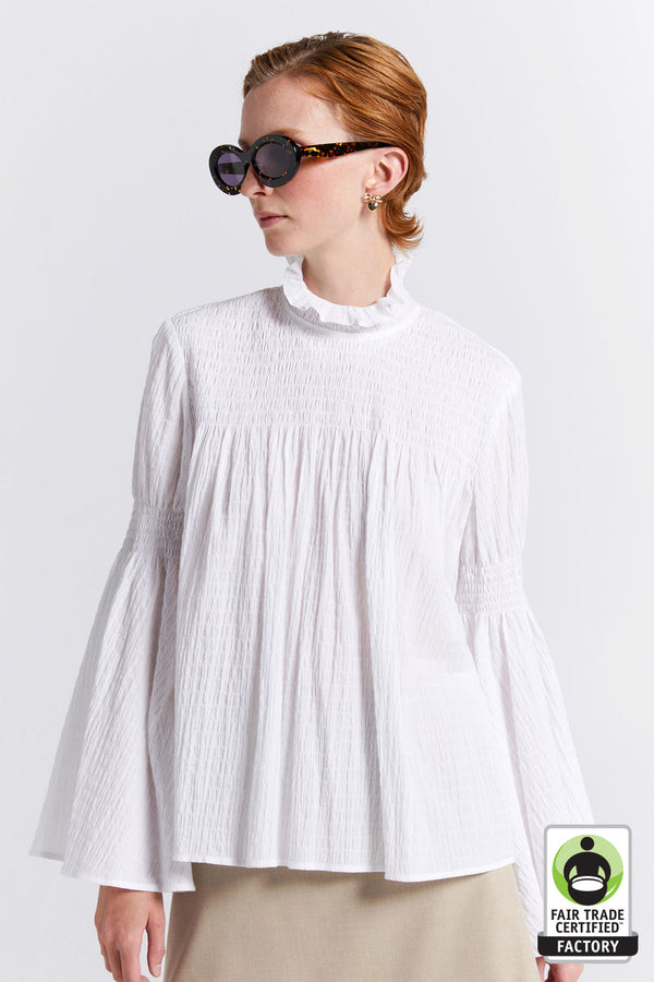 Karen Walker Suki Organic Cotton Top Off-White