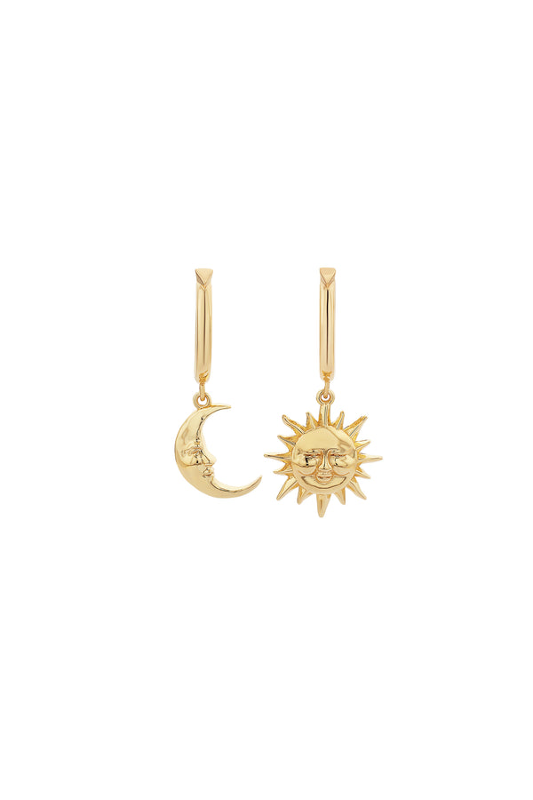 Karen Walker Sun & Moon Hoops Gold-Plated